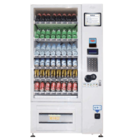 modern beverage vending machine with cold drinks in office space